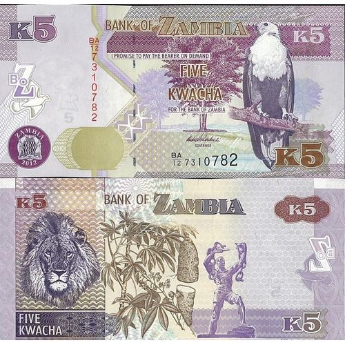 Billets De Banque Zambie Pk 50 - 5 Kwachas