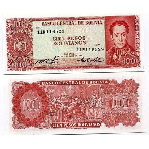 Billets Banque Bolivie Pk N° 164 - 100 Pesos