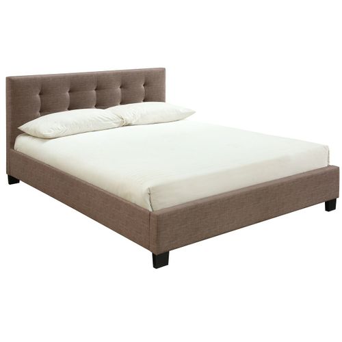 Lit 160 X 200 En Tissu Camel Capitonné Marquise