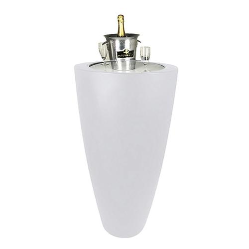 Pot Conique 3 En 1 Pot De Fleurs-Mange Debout-Seau A Champagne Dessus Polyethylene Blanc