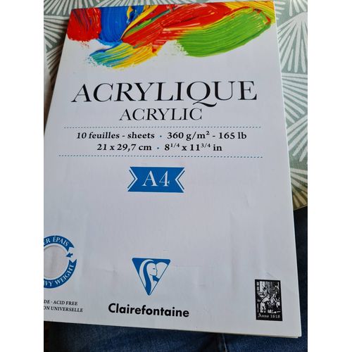 Papier A Dessin Acrylique 10 Feuilles A4 360 G Clairefontaine