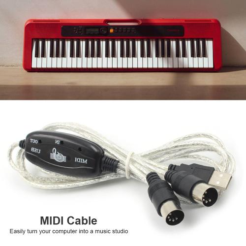 Ensemble de câbles adaptateur MIDI USB, convertisseur de clavier, cordon PC à musique électronique, éléments de musique portables légers