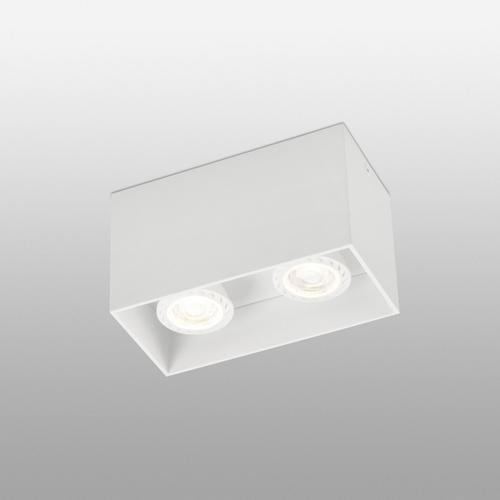 Faro Tecto - Downlight Carré À 2 Ampoules, Blanc, Gu10