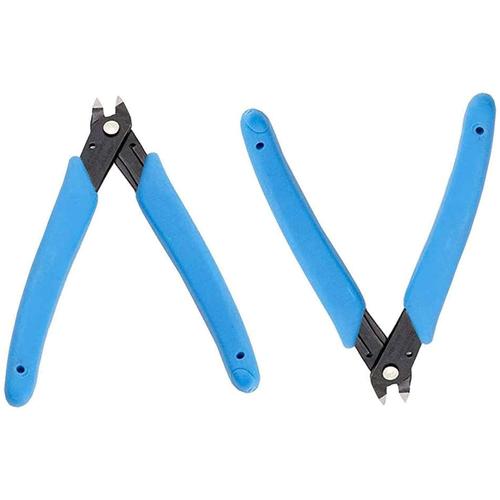 Pince coupante diagonale Pince coupante Cisaille pour câble électrique, Precision Electrical Wire Cable Cutter Mini Pince coupante Diagonal Side Cutter Flush Cutter, Lot de 2