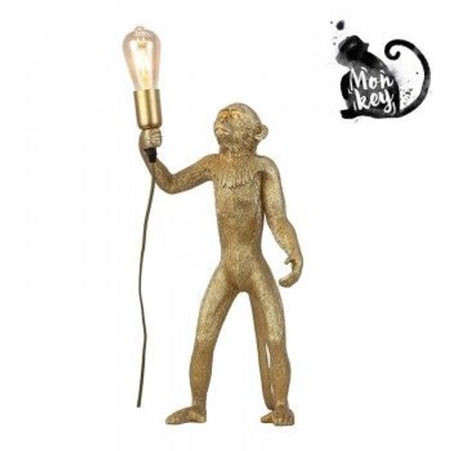 Lampe Singe En Résine ""Micu"" 55 Cm : Couleur  - Noir