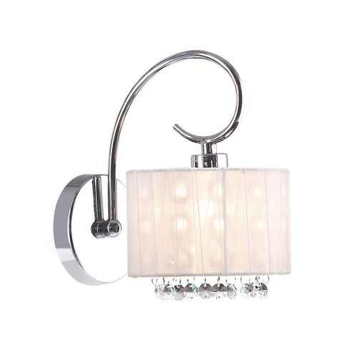 Italux Span - Applique Murale Chrome 1 Lumière Avec Abat-Jour En Cristal, E14