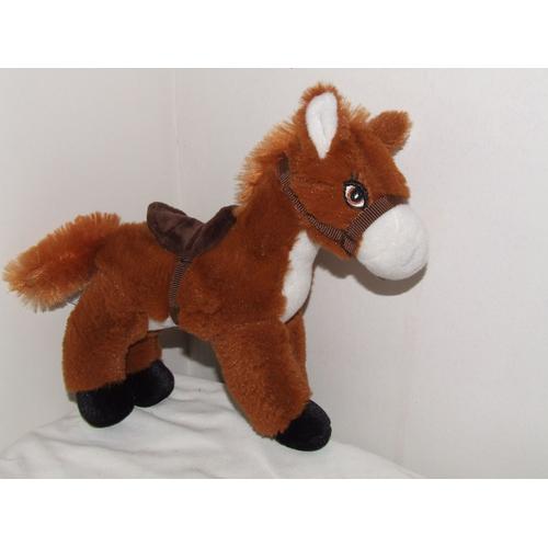 Cheval Sandy Peluche Marron Blanc