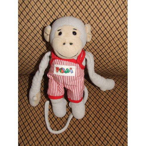 Singe Popi Nounours Ajena Salopette 23 Cm