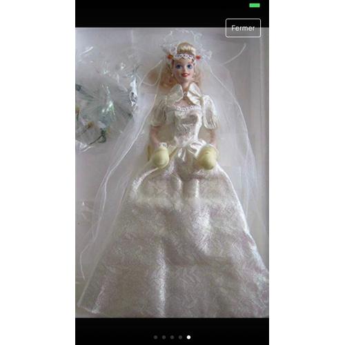 Poupée Barbie En Porcelaine Star Lily Bride Edition Limitée Mattel Boite Vintage Swarovski 1994