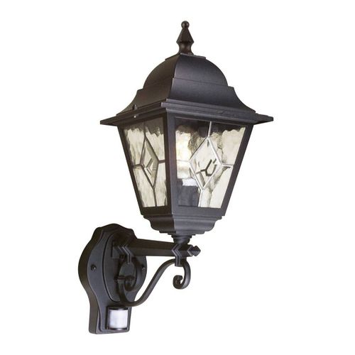 Elstead Norfolk - Lanterne extérieure à 1 lumière avec détecteur de mouvement noir IP43, E27