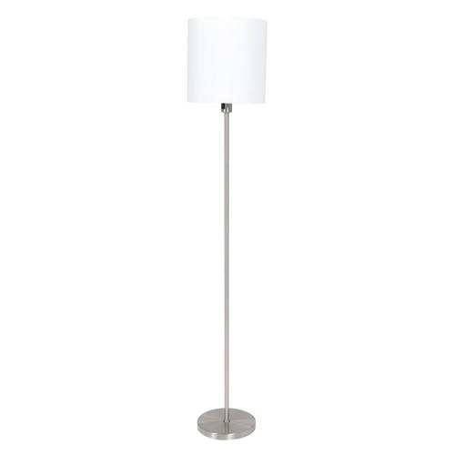 Sienna Norwegian Lampadaire Avec Abat-Jour Acier Brossé, Tissu Lin