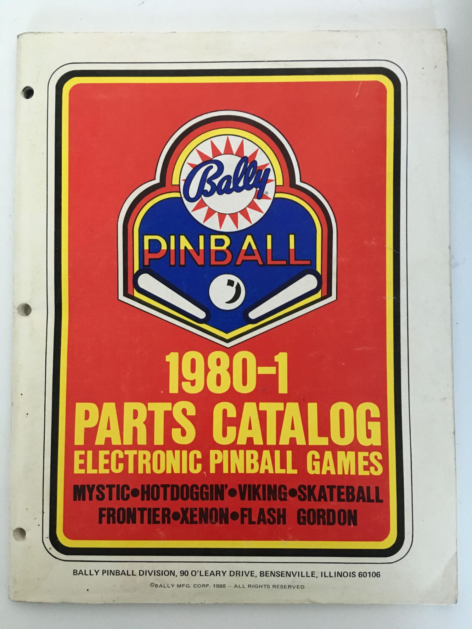 Pinball Bally - Parts Catalog 1980-1