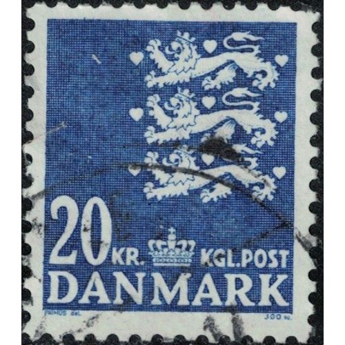 Danemark 1986 Oblitéré Used Coat Of Armes Blason Lions Héraldiques Violet Bleu Foncé Y&t Dk 811 Su