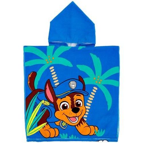 Pat Patrouille - Poncho De Bain À Capuche Enfant - Serviette Bain Plage Peignoir - Chase