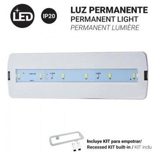 Bloc De Secours Permanent 3w 250lm 3h D'autonomie