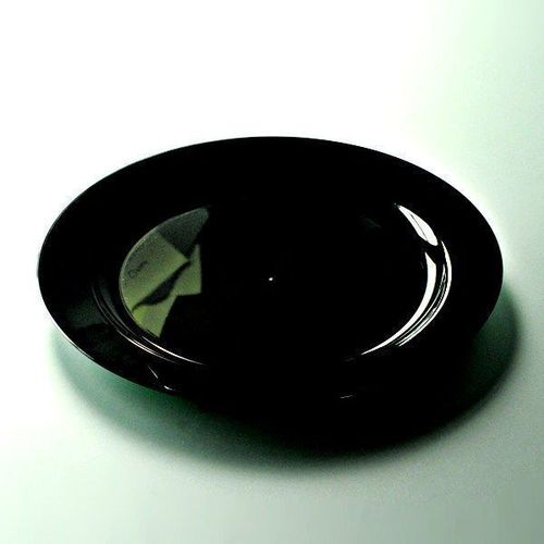 12 Assiettes Rondes Réutilisables Ø24cm Ébène