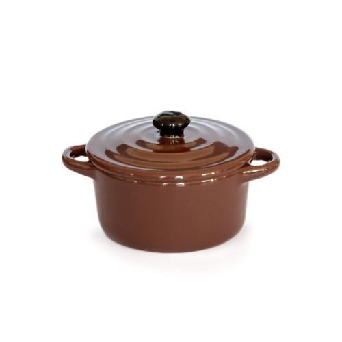 Mini Cocotte Double Poignées Avec Couvercle - Marron