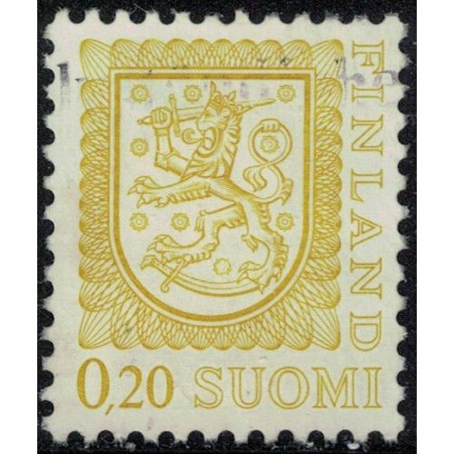 Finlande 1985 Oblitéré Used Coat Of Arms Blason Lion Héraldique Gris Jaune Su