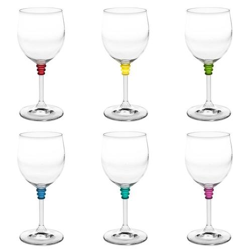 Coffret 6 Verres A Pied 24 Cl Olivia Bagues Couleurs