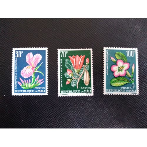 Timbre Mali Yt 57 A 59 Séries: Plantes : Fleurs 1963 ( 120306 )