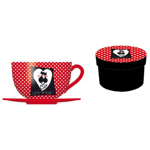 Set Bol Et Sous-Tasse Chats