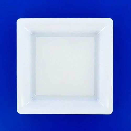 12 Assiettes Plates Carrées Réutilisables 24cm Blanc