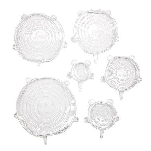 6x Couvercles En Silicone Blanche