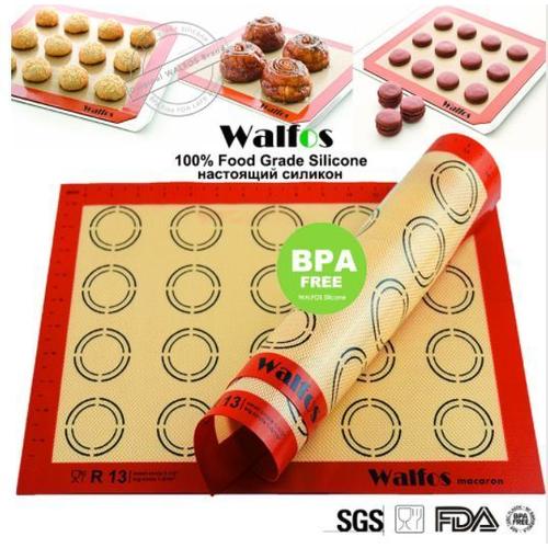 Tapis Feuille De Cuisson 100% Silicone Réutilisable Anti Adhésif Résistant À La Chaleur Patisserie Walfos Sans Bpa Non Toxique 42 X 30 Macarons