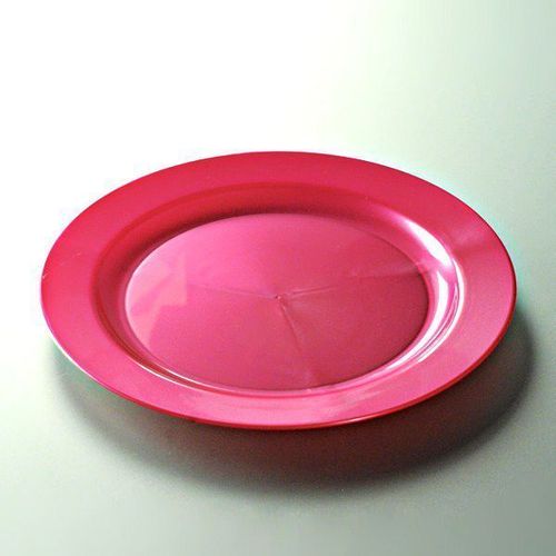 12 Assiettes Rondes Réutilisables Ø19cm Magenta