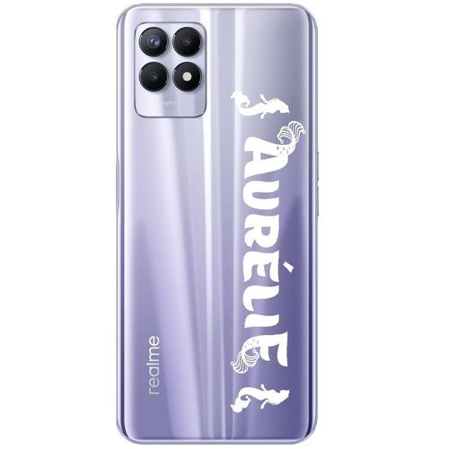 Coque Realme 8i Prenom Police 22 Blanc Et Sirene