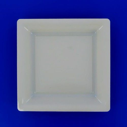 12 Assiettes À Dessert Carrées Réutilisables 18cm Ivoire