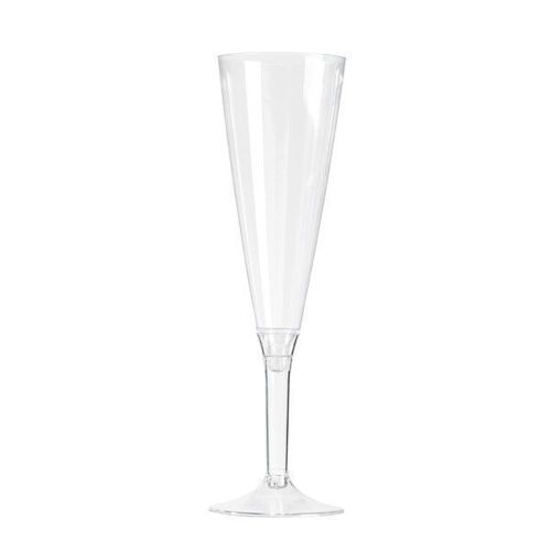 10 Flûtes À Champagne Réutilisables 13cl Pied Transparent