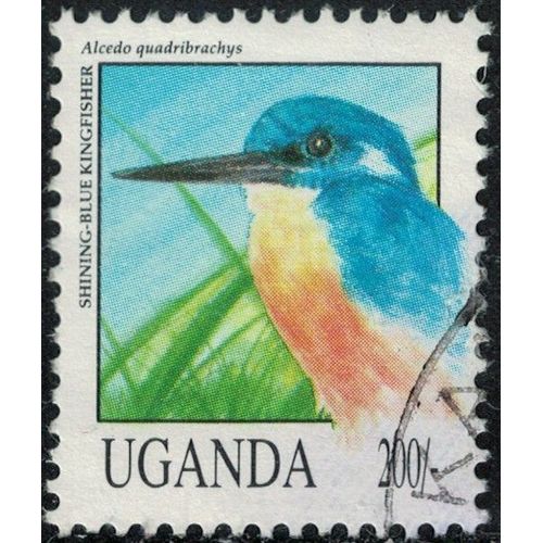 Ouganda 1992 Oblitéré Used Animaux Oiseau Alcedo Quadribrachys Martin Pêcheur Azuréy&t Ug 913 Su