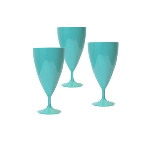 6 Verres À Vin Réutilisables 15cl Bleu Turquoise