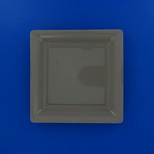 12 Assiettes À Dessert Carrées Réutilisables 18cm Taupe