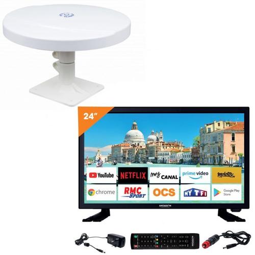 Pack ANTARION TV LED 24" 60cm SMART TV + Antenne TNT Omnidirectionnelle