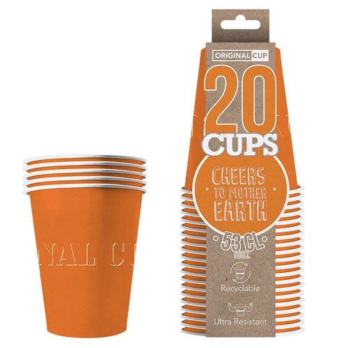 20 Gobelets Xl En Carton 53cl - Orange