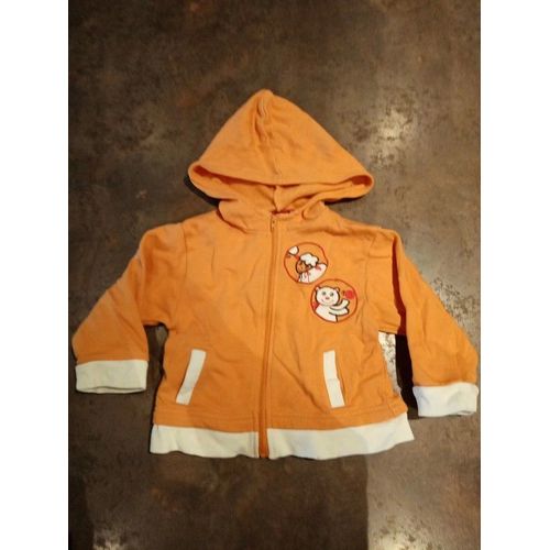 Blouson Polaire Orange 24 Mois Françoise Saget Très Bon État Petite Tache Sur L'épaule