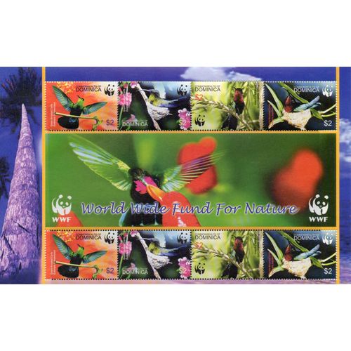 Ile De La Dominique Timbres 2005 Les Oiseaux Wwf