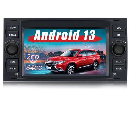Awesafe Autoradio Android 13 2go+64go Pour Ford Focus Avec Carplay Android Auto 7 Pouces Stéréo Gps Usb Sd Bluetooth Fm Am Rds
