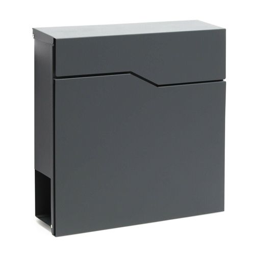 Boite aux lettres design fixation mural porte journal revues acier galvanisé 37 x 37 x 10,5 cm anthracite Helloshop26 16_0000090