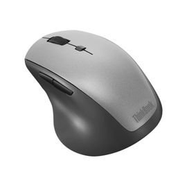 Lenovo ThinkBook Wireless Media - Souris - ergonomique - pour droitiers - optique - 6 boutons - sans fil - 2.4 GHz - récepteur sans fil USB - noir