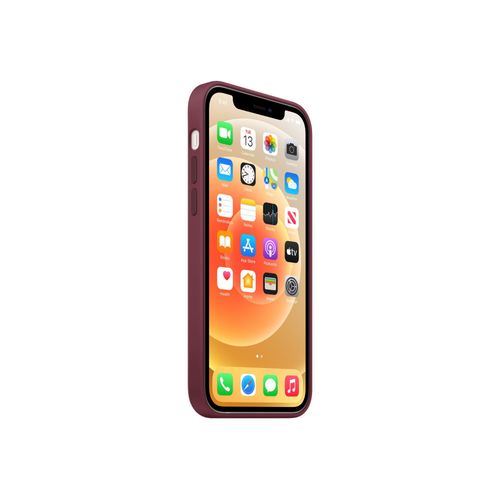 Apple - Coque De Protection Pour Téléphone Portable - Avec Magsafe - Silicone - Lie-De-Vin - Pour Iphone 12, 12 Pro