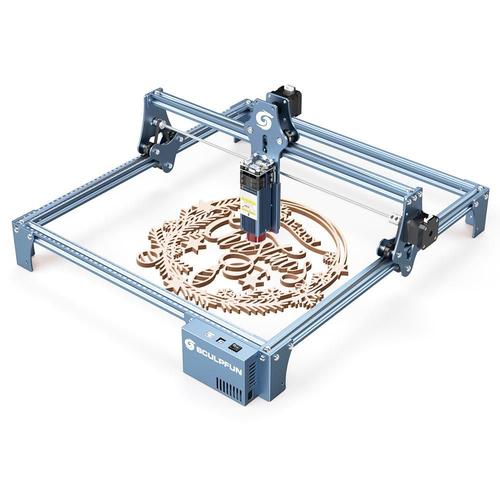 Sculpfun S9 Graveur laser 5,5 W, spot compressé ultra fin 0,06 mm, laser à diode, haute précision 0,08 mm, coupe bois 15 mm d'épaisseur 10 mm acrylique, mise au point fixe, zone de gravure 410 x 420mm