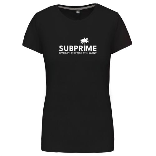 Subprime Wmn Tee Palm Black Noir