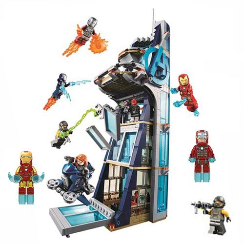 Briques De Construction Super-Héros Battle For Avengers Tower Iron Man Black Widow 727pièces Avec 9 Minifigurines Collection Éducation Jouet Pour Enfants