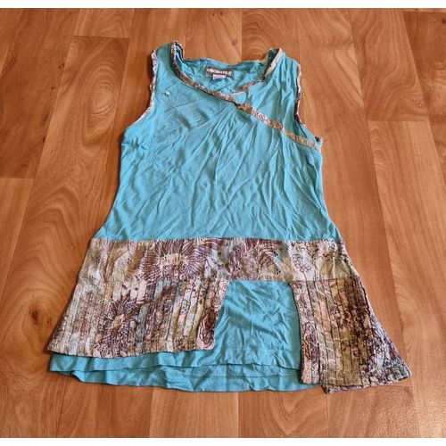 Tunique Fille Bleu Turquoise Et Marron Orchestra Taille 10ans