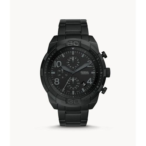 Montre Bronson Chronographe En Acier Inoxydable Noir - Fossil Fs5712 - Homme - Noir
