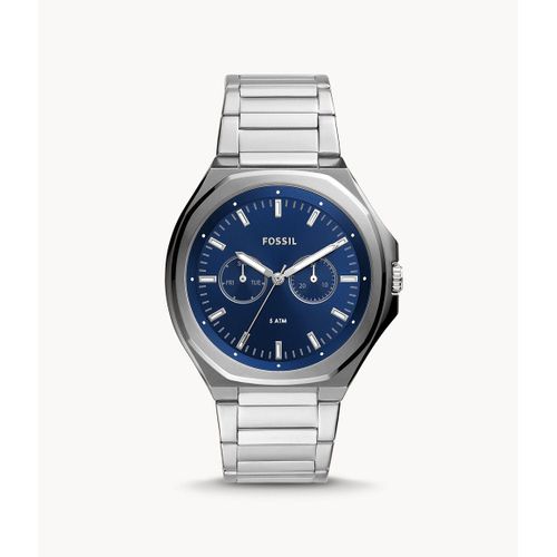 Montre Evanston Multifonction En Acier Inoxydable - Fossil Bq2610 - Homme - Argenté