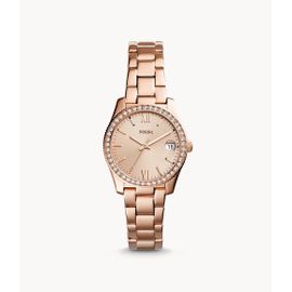 Montre Scarlette À Trois Aiguilles Avec Date En Acier Inoxydable Doré Rose - Fossil Es4318 - Femmes - Doré Rose